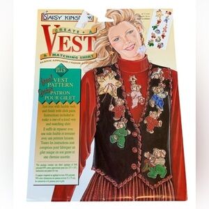 Vintage Daisy Kingdom No-Sew fabric applique Create a Vest & shirt Tumble Bears